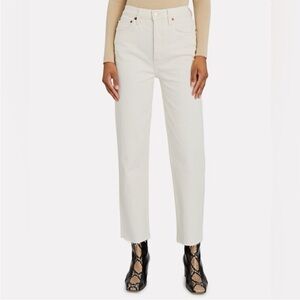 RE/DONE 70s High-Rise Stove Pipe Jeans in White Size 27
